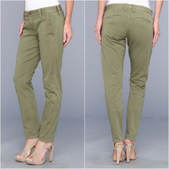 Lucky Brand Pants - Lucky Brand Sienna Chino Pants Olive Green Studded